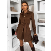 Hnedé košeľové semišové šaty TEXIVOA
