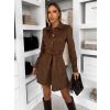 Hnědé košilové semišové šaty TEXIVOA (Veľkosť ONESIZE)