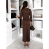 Hnědé společenské midi šaty NUREILA s rozparkem (Veľkosť ONESIZE)
