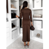 Hnedé spoločenské midi šaty NUREILA s rázporkom