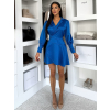 Kráľovsky modré saténové áčkové krátke šaty MOKESA