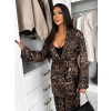 Leopardí elegantní kalhotový kostým LIRVANA (Veľkosť M/L)