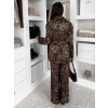 Leopardí elegantní kalhotový kostým LIRVANA (Veľkosť M/L)