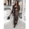 Leopardí elegantní kalhotový kostým LIRVANA (Veľkosť M/L)
