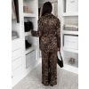 Leopardí elegantní kalhotový kostým LIRVANA (Veľkosť M/L)
