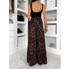 Leopardí široké wide leg leopardí kalhoty EMARIE (Veľkosť ONESIZE)