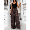 Leopardie široké wide leg leopardie nohavice EMARIE