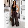 Leopardí široké wide leg leopardí kalhoty EMARIE (Veľkosť ONESIZE)
