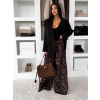 Leopardie široké wide leg leopardie nohavice EMARIE