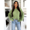 Svetlozelený sveter ZARVONI s vlnou