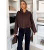 Tmavo hnedá semišová moderná bunda KUSTIRA