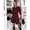 Vínové košeľové semišové šaty TEXIVOA