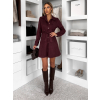 Vínové košeľové semišové šaty TEXIVOA