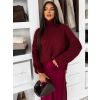 Vínový oversized svetr BELVURA s vlnou (Veľkosť ONESIZE)