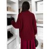 Vínový oversized svetr BELVURA s vlnou (Veľkosť ONESIZE)