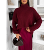 Vínový oversized sveter BELVURA s vlnou