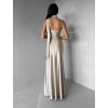 Krémové společenské dlouhé šaty BELUNA (Veľkosť ONESIZE)