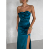 Petrolejové spoločenské korzetové šaty ZONTIRE