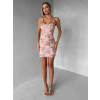Ružové krátke koktailové šaty YVERIN s flitrami