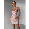 Ružové krátke koktailové šaty YVERIN s flitrami