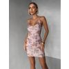 Růžové krátké koktejlové šaty YVERIN s flitry (Veľkosť ONESIZE)