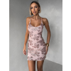 Ružové krátke koktailové šaty YVERIN s flitrami