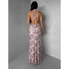 Ružové spoločenské dlhé šaty HENTARI s flitrami