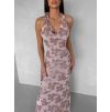 Růžové společenské dlouhé šaty HENTARI s flitry (Veľkosť ONESIZE)