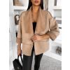 Světle hnědý semišový blejzr VAURES (Veľkosť ONESIZE)