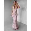 Světle růžové společenské dlouhé šaty SIONARI (Veľkosť ONESIZE)