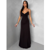 Tmavo hnedé spoločenské dlhé šaty SANQULA