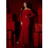 Červené dlouhé společenské šaty SYTRENO se spadlými rameny (Veľkosť ONESIZE)