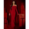 Červené dlouhé společenské šaty SYTRENO se spadlými rameny (Veľkosť ONESIZE)
