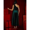Smaragdové flitrované dlhé spoločenské šaty FAIDURI s vlečkou