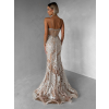 Béžové trblietavé luxusné plesové dlhé šaty JEMIQUE