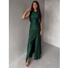 Smaragdové společenské dlouhé šaty SYVONA (Veľkosť ONESIZE)