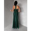 Smaragdové společenské dlouhé šaty SYVONA (Veľkosť ONESIZE)