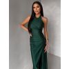 Smaragdové společenské dlouhé šaty SYVONA (Veľkosť ONESIZE)
