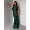 Smaragdové společenské dlouhé šaty SYVONA (Veľkosť ONESIZE)