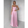 Starorůžové dlouhé plesové šaty CELLINES se šněrováním (Veľkosť L)