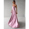 Starorůžové dlouhé plesové šaty CELLINES se šněrováním (Veľkosť L)