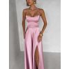 Starorůžové dlouhé plesové šaty CELLINES se šněrováním (Veľkosť L)