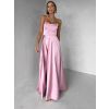 Starorůžové dlouhé plesové šaty CELLINES se šněrováním (Veľkosť L)
