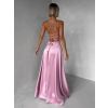 Starorůžové dlouhé plesové šaty CELLINES se šněrováním (Veľkosť L)
