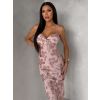 Světle růžové společenské dlouhé plesové šaty KAILINA (Veľkosť ONESIZE)