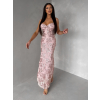 Svetloružové spoločenské dlhé plesové šaty KAILINA