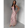 Světle růžové společenské dlouhé plesové šaty KAILINA (Veľkosť ONESIZE)
