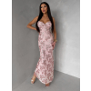 Svetloružové spoločenské dlhé plesové šaty KAILINA
