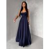 Tmavě modré dlouhé plesové šaty CELLINES se šněrováním (Veľkosť L)