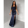 Tmavomodré spoločenské korzetové plesové šaty ZONTIRE